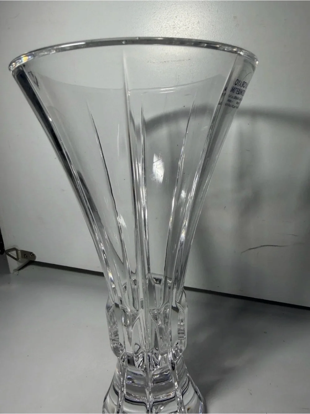 Clear Glass Decorative Vase - Elegant Fluted Design